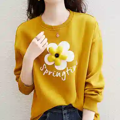 【dme】 圆领宽松珠地空气层印花字母卫衣 女款