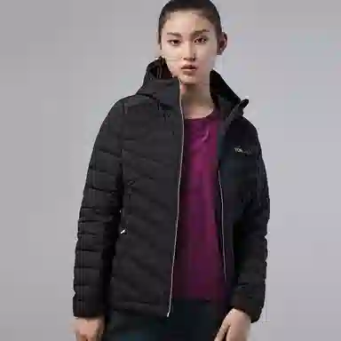 探路者 纯色户外连帽轻薄款羽绒服 女款