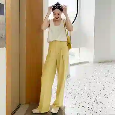 美洋 纯色高腰阔腿休闲长裤 女款