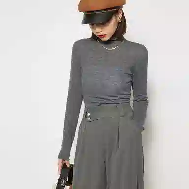 美洋 纯色堆堆领长袖针织衫 女款