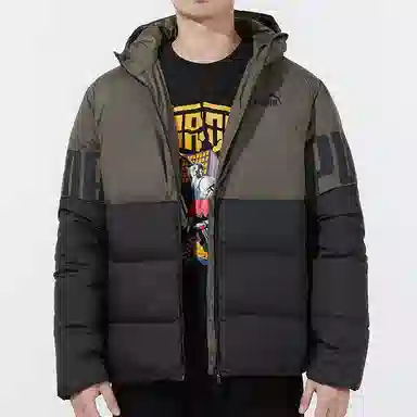 Puma Logo Patch Down Jacket Hoodie Black