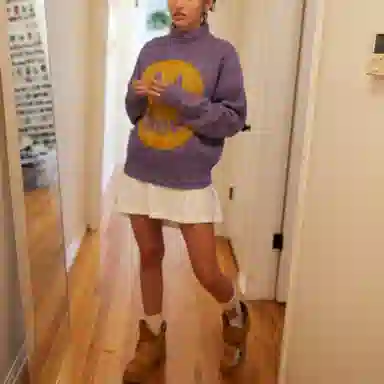 Drew House Mascot Funnel Neck Sweater - Mascot Heather Amethyst