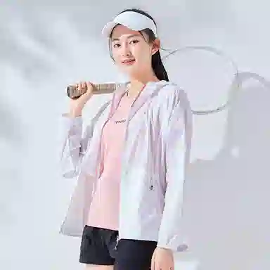 探路者 纯色户外轻薄透气连帽皮肤衣 女款