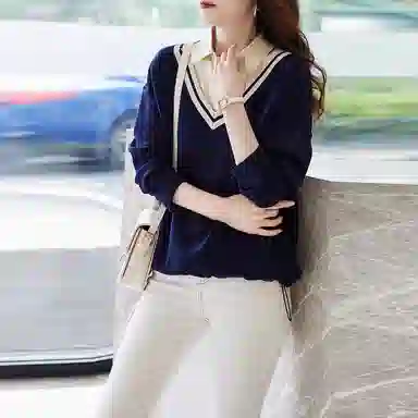 【dme】 翻领假两件卫衣 女款