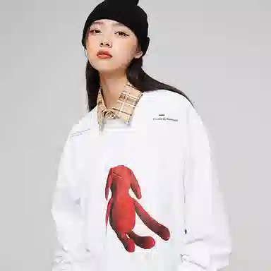 ROARINGWILD AW21 3D Rabbit Crewneck Sweatshirt White