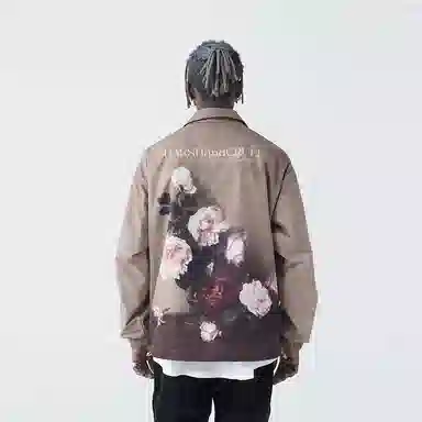 HARSH AND CRUEL Floral Vintage Letter Print Jacket