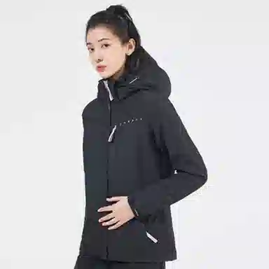 探路者 纯色拉链连帽运动三合一冲锋衣 女款
