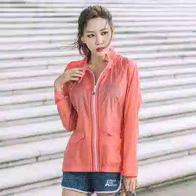 探路者 纯色拉链连帽防晒衣 女款