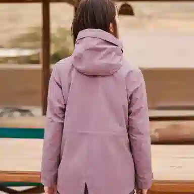 探路者 纯色拉链连帽三合一冲锋衣 女款