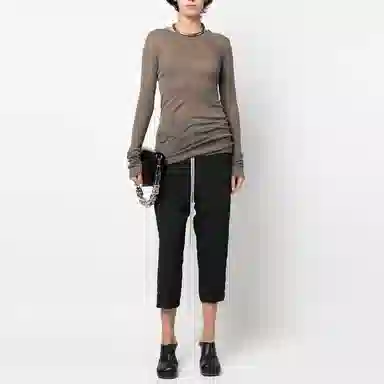 Rick Owens SS23 Drawstring High Waist Pants Black