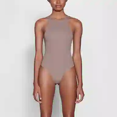 SKIMS Fits Everybody High Neck Bodysuit Umber