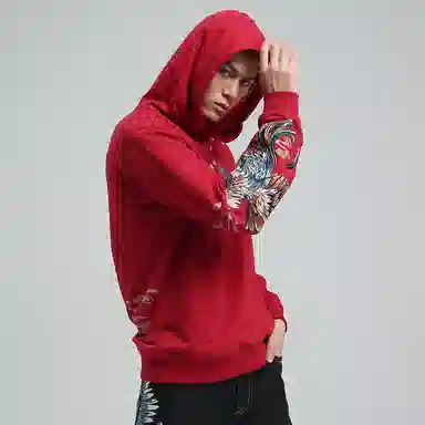 oniarai SS21 Cockfight Embroidered Hoodie