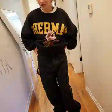 Drew House FW22 3D Sherman Boxy Crewneck - 3D Sherman Black