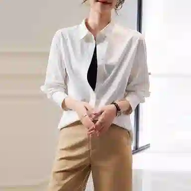 【dme】翻领纯色长袖衬衫 女款