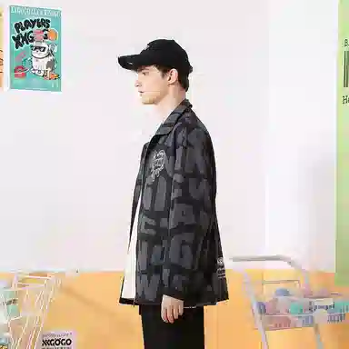 XXGOGO Letter Print Heart Jacket