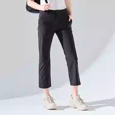 探路者 纯色户外透气弹力直筒九分休闲裤 女款