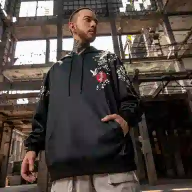 Kimura Sansha x Red Lotus Dream White Crane Hoodie