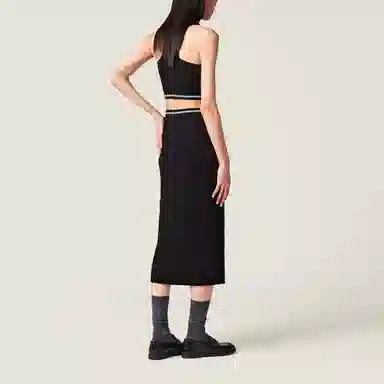 Miu Miu Logo Sleeveless Top Black