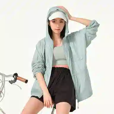 探路者 户外旅行光变印花连帽防晒衣 女款