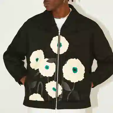 EMPTY REFERENCE Floral Print Jacket Black