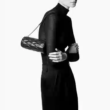 Saint Laurent Logo Chain Mini Cylinder Bag White