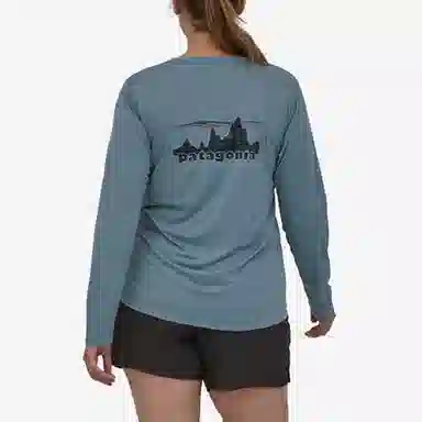 patagonia Women's Long-Sleeved Capilene Cool Daily Graphic Shirt C1logo T