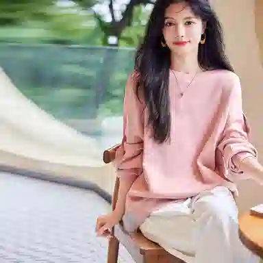 【dme】 圆领宽松纯色卫衣 女款