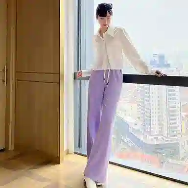 美洋 口碑云梯棉系列撞色抽绳休闲裤  女款