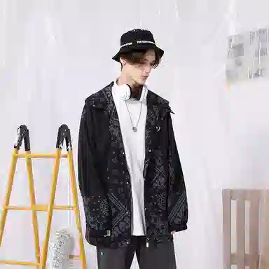 XXGOGO Paisley Patchwork Hooded Jacket