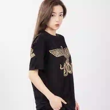 Boy London Black Gold Wing Print T-Shirt
