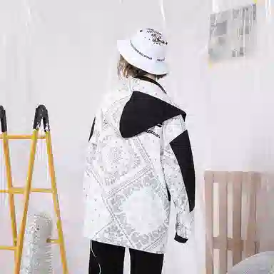 XXGOGO Paisley Patchwork Hooded Jacket