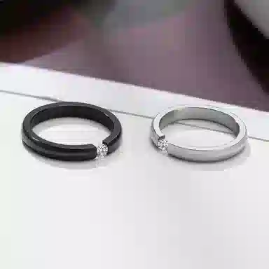恋朵 情侣戒指一对价 时尚简约钛钢戒指情侣对戒指环男女  #闪耀银河# 情侣款