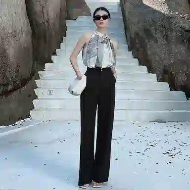 美洋 休闲纯色高腰西装裤 女款