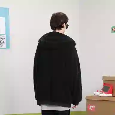 bt Simple Monster Letter Embroidered Fleece Hoodie Jacket