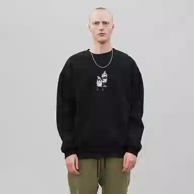 Organic Emotion Punk Print Sweatshirt Black