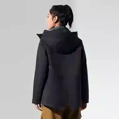 探路者 纯色连帽拉链可拆卸冲锋衣 女款