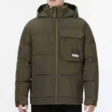 Puma Oversized Pocket Down Jacket Olive