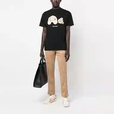 Palm Angels Teddy Print T-Shirt Black