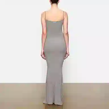 SKIMS Soft Lounge Long Slip Dress Heather Grey