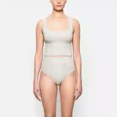 SKIMS Cotton Rib Tank Light Heather Grey