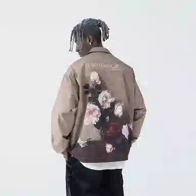 HARSH AND CRUEL Floral Vintage Letter Print Jacket