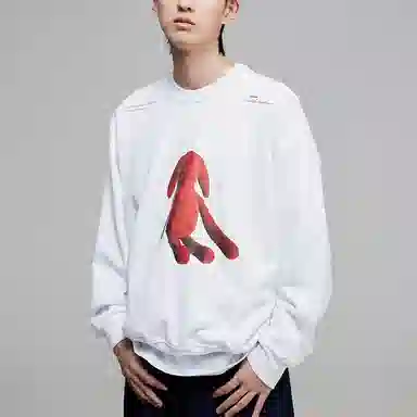 ROARINGWILD AW21 3D Rabbit Crewneck Sweatshirt White