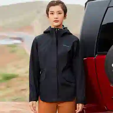 探路者 纯色连帽套头拉链三合一冲锋衣 女款