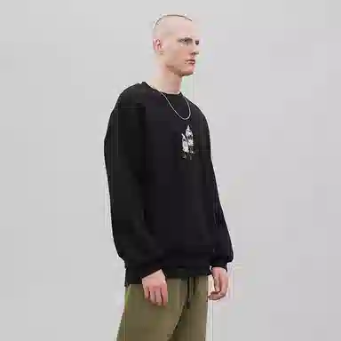 Organic Emotion Punk Print Sweatshirt Black