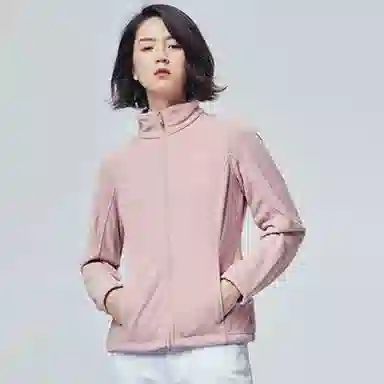 探路者 纯色连帽拉链冲锋衣 女款