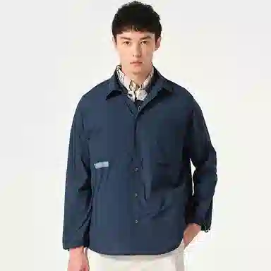 探路者 纯色户外旅行轻薄翻领衬衫式防晒服 男款