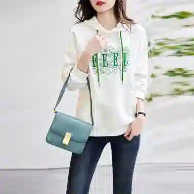 【dme】 字母印花宽松休闲连帽卫衣 女款