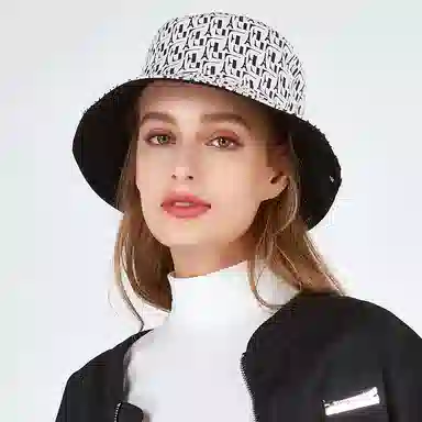 春夏新品洋气百搭法式高级感提花渔夫帽情侣防晒遮阳大檐帽