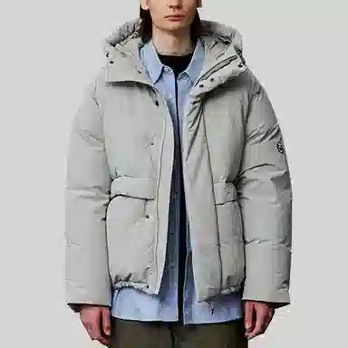 COVERNAT Hooded Down Jacket Grey Green