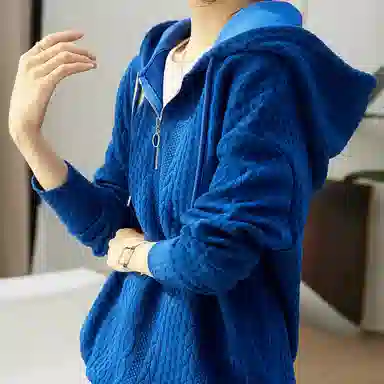 【dme】 连帽半拉链长袖卫衣 女款